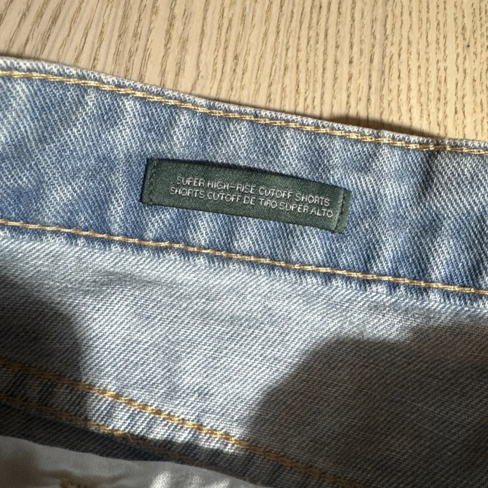 Wild Fable Blue Two-Tone Patchwork Super High-Rise Cutoff Denim Shorts Size 12